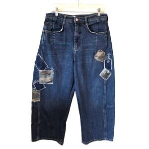 Anthropologie Pilcro The Kenna Mid-Rise Heritage Barrel Jeans Camo Size 31